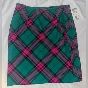 80’s Jones New York Plaid 100% Wool Skirt Size 14